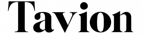 White 'Tavion' text on a black background