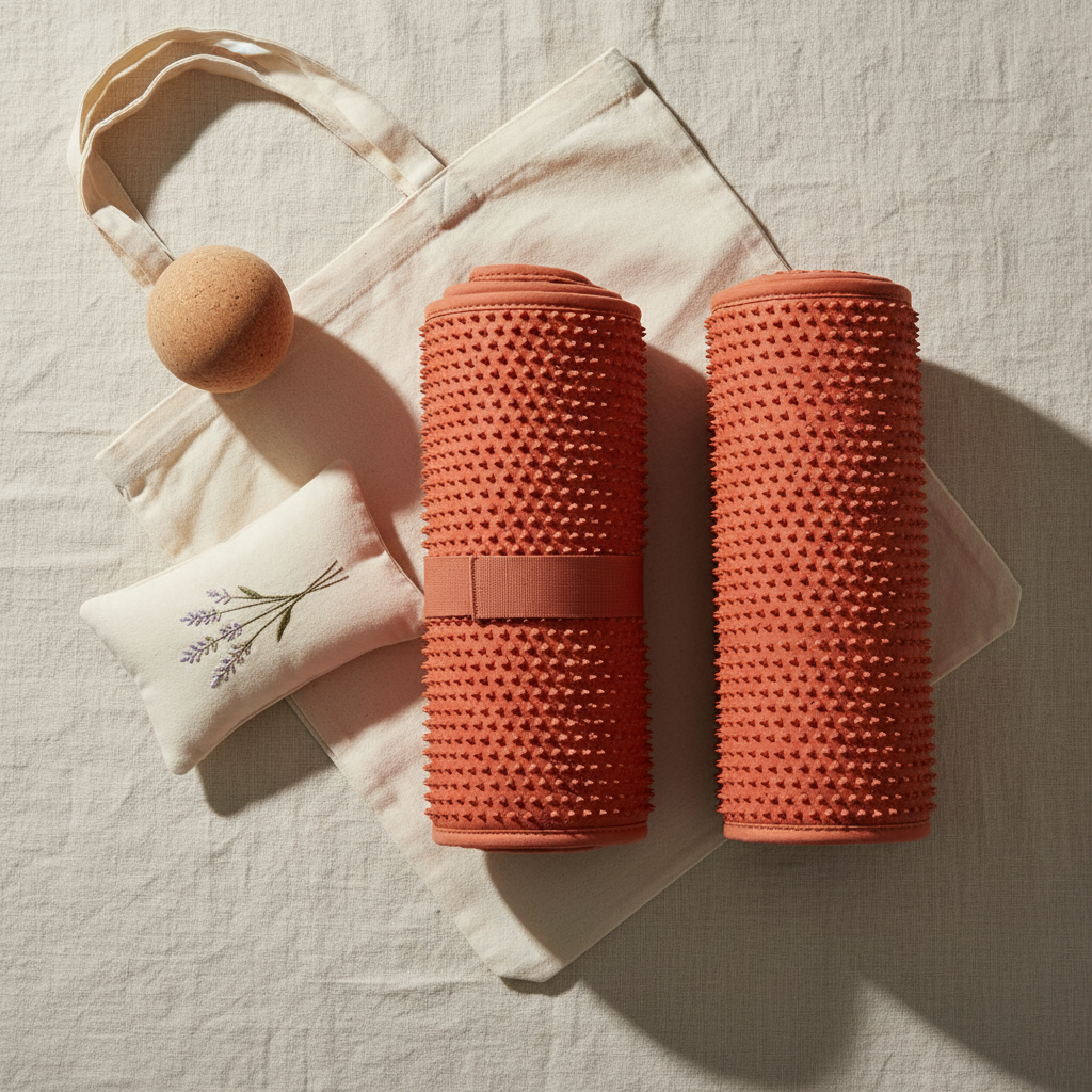 Tavion full reset set: mat, pillow, cork ball, lavender eye pillow, canvas tote